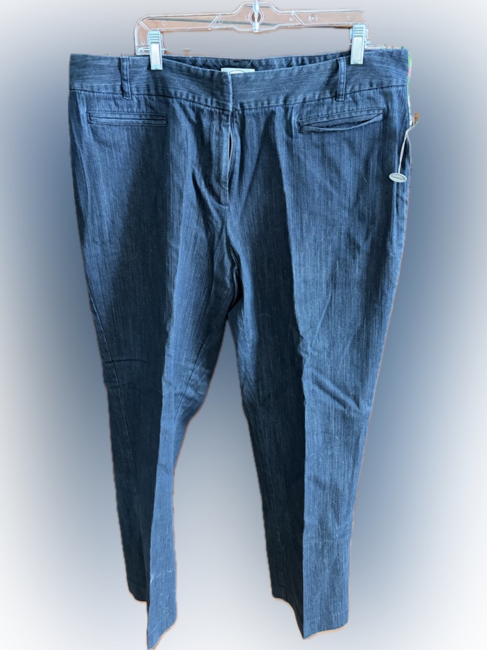 Talbots Slim Pinstripe Jeans in Dark Blue